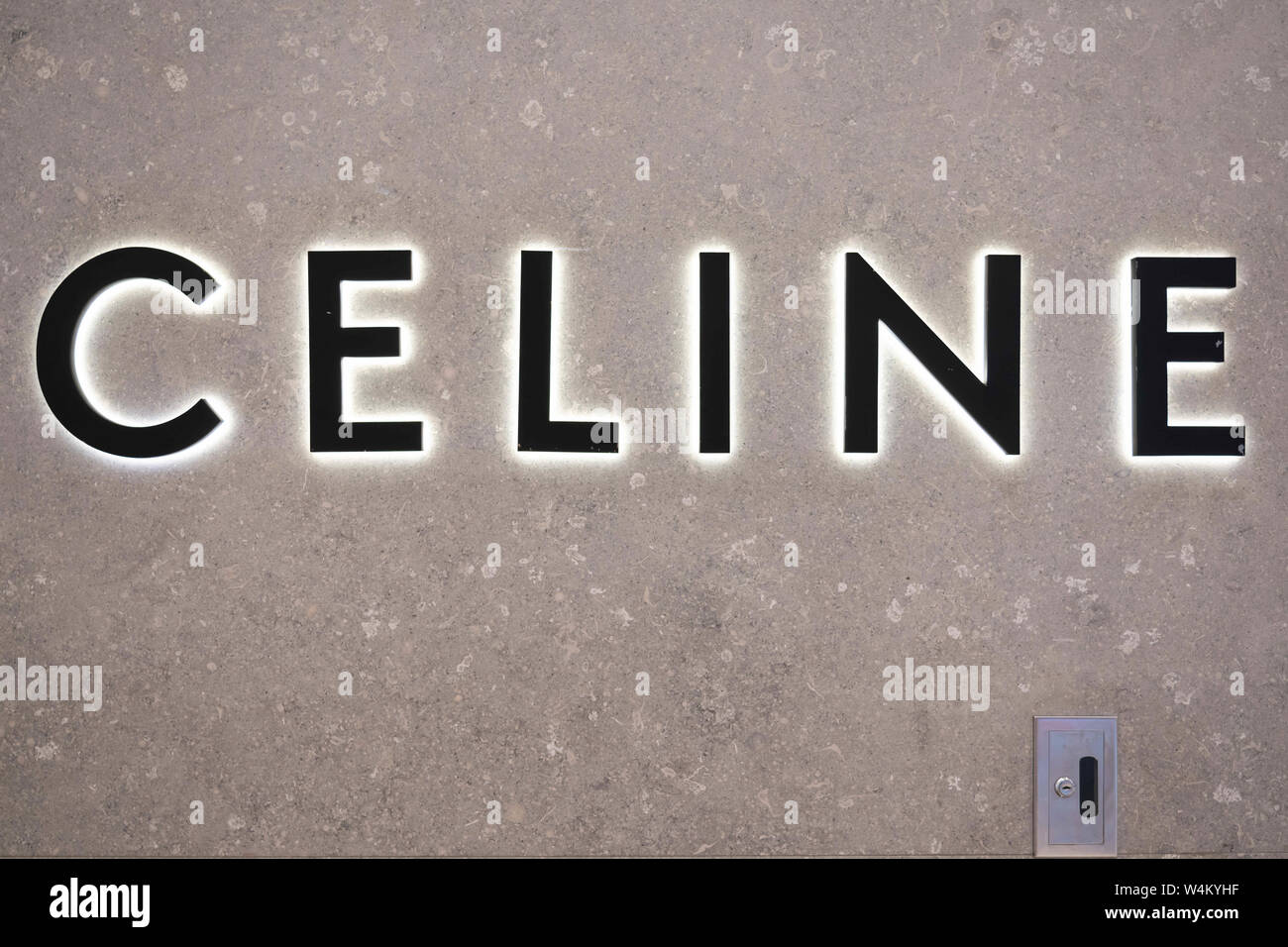 July 22, 2019 - Shanghai, China - French luxury goods brand Celine, owned  by LVMH group logo seen in Shanghai. (Credit Image: © Alex Tai/SOPA Images  via ZUMA Wire Stock Photo - Alamy