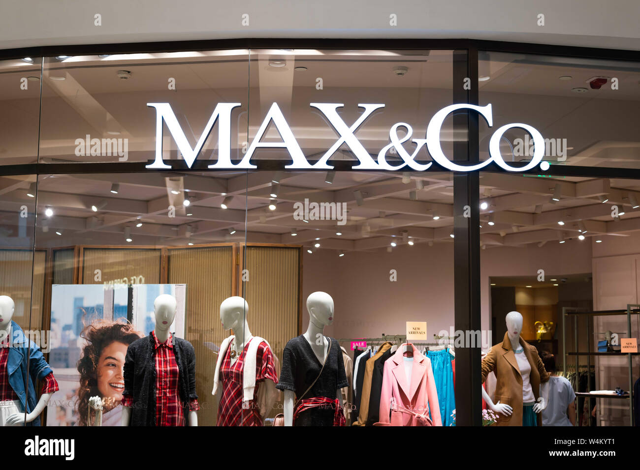 Shanghai, China. 22nd July, 2019. Max & Co, the trendy and youth division  of Italian fashion business Max Mara, store and logo seen in Shanghai.  Credit: Alex Tai/SOPA Images/ZUMA Wire/Alamy Live News