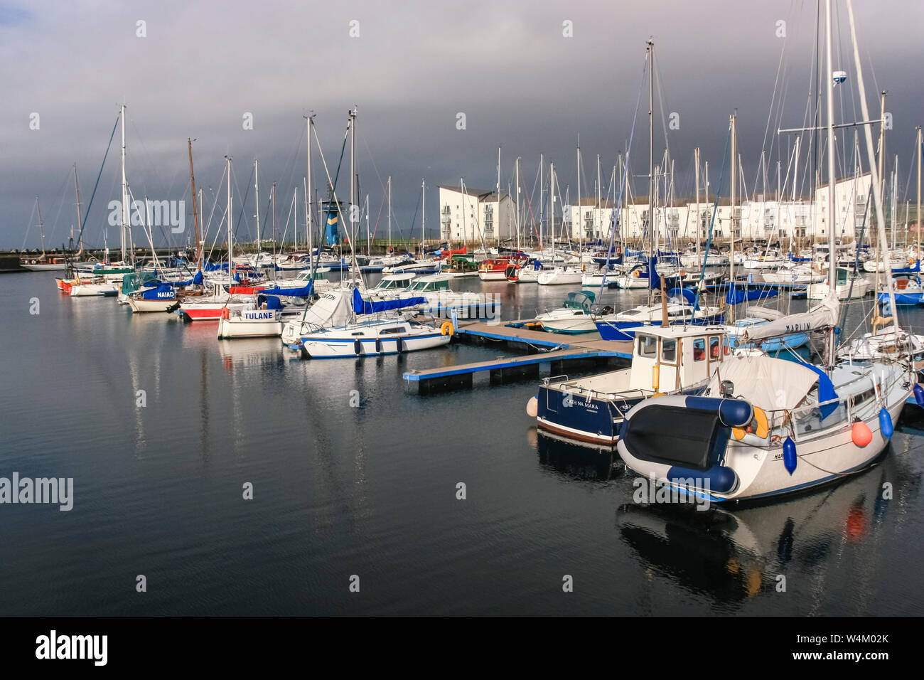 Irvine Harbour with boats and yachts in it Stock Photo Alamy