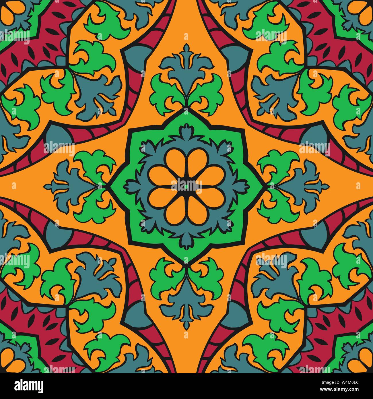 islamic colorfull oriental pattern for tile design vector Stock Vector ...