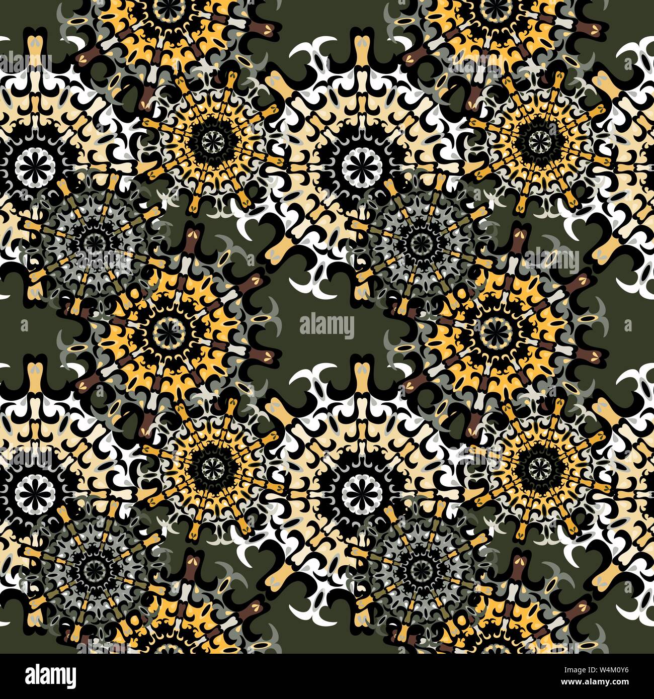 Mandalas. Seamless pattern. Vintage decorative elements. Vector illustration Stock Vector
