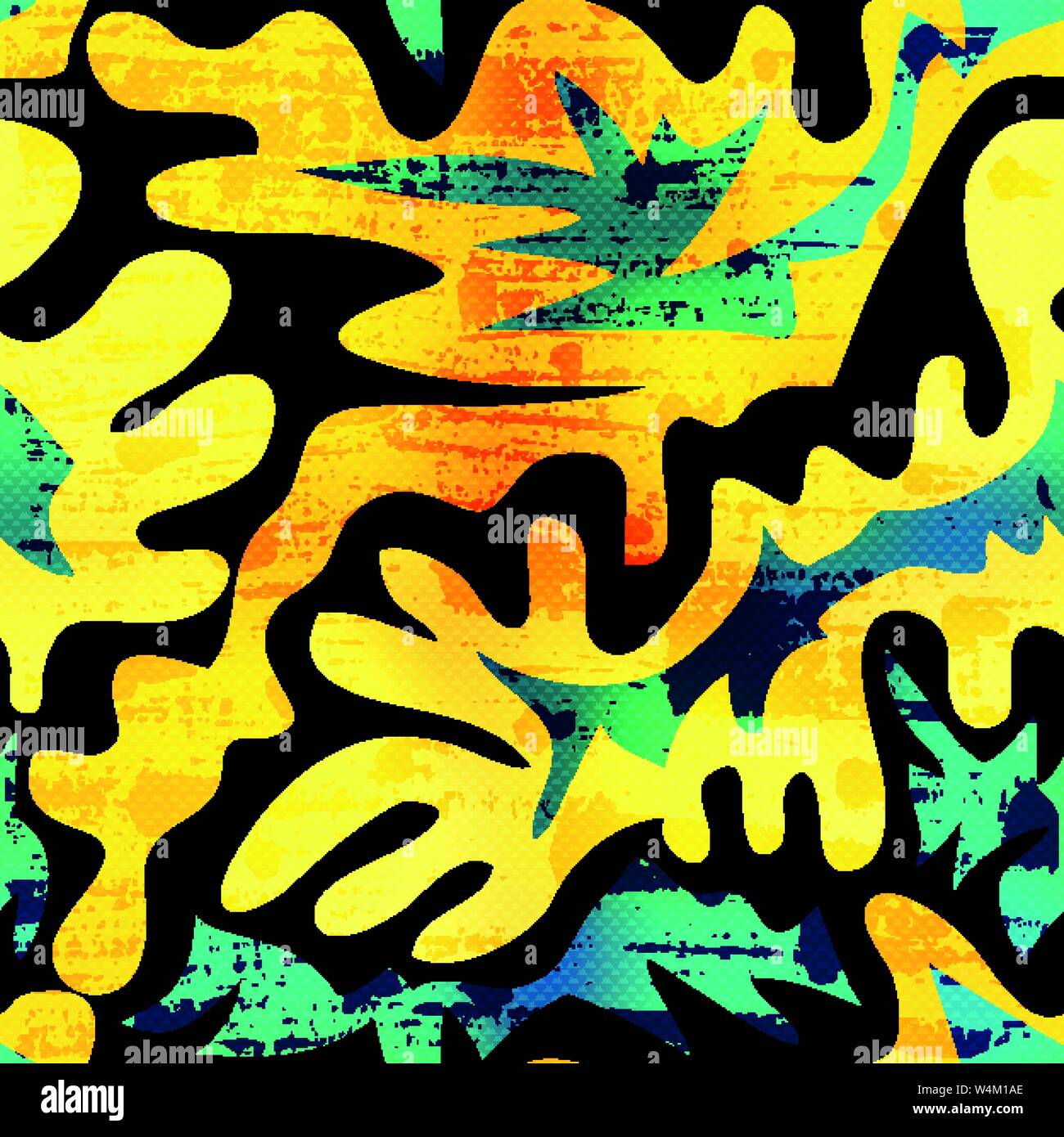 grunge colored graffiti seamless pattern vector illustration Stock Vector