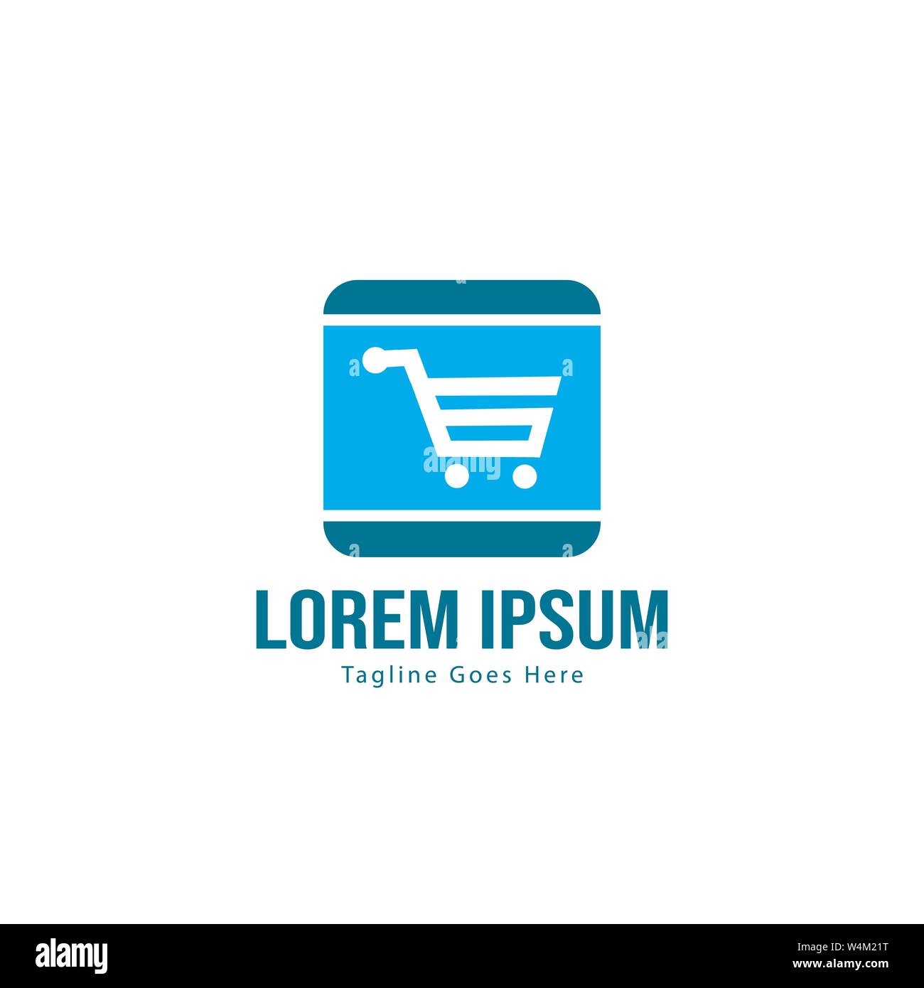 Shopping logo template design. Shopping logo with modern frame isolated on white background Stock Vector
