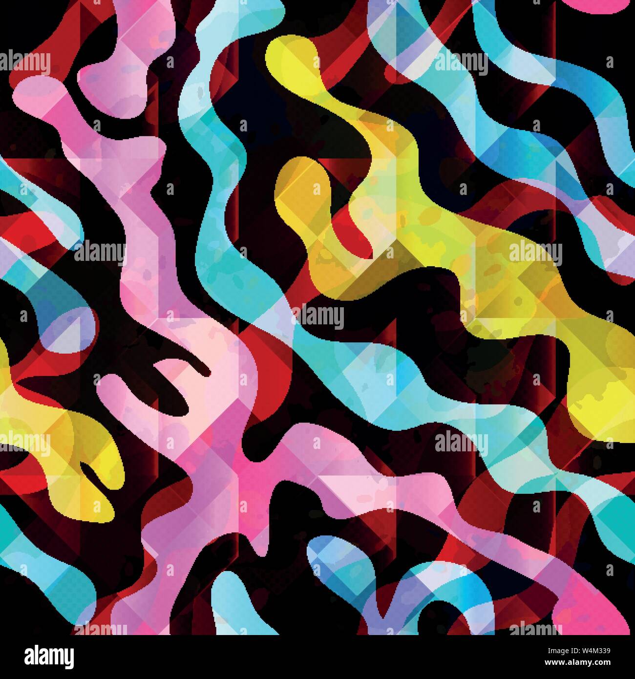 grunge colored graffiti seamless pattern vector illustration Stock Vector