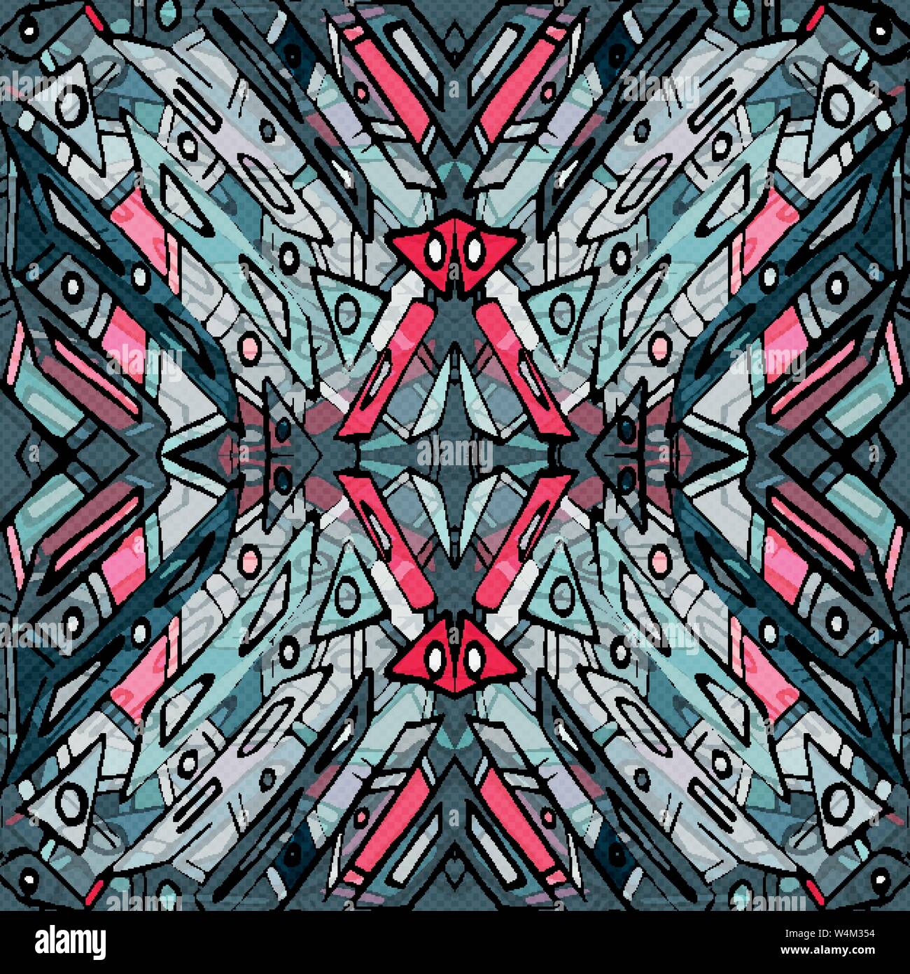 graffiti colored geometrical objects vector illustration Stock Vector