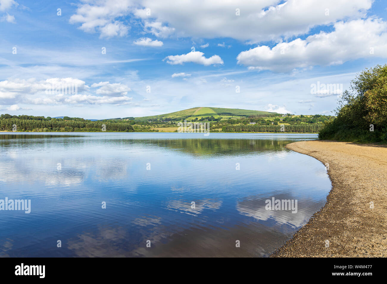 Lakeshore alongside Blessington lakes, County Wicklow, Ireland Stock Photo