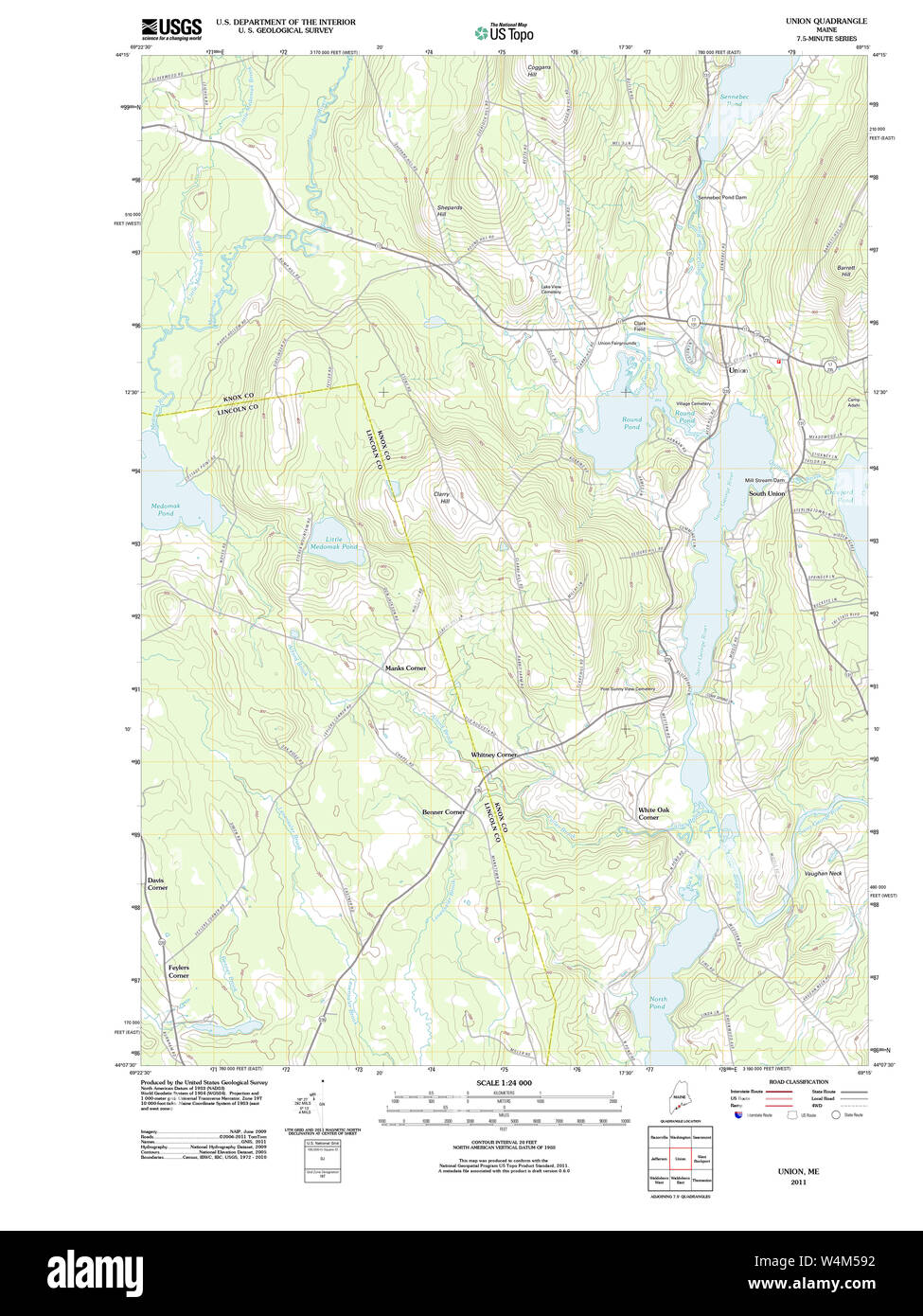 Maine USGS Historical Map Union 20110910 TM Restoration Stock Photo Alamy