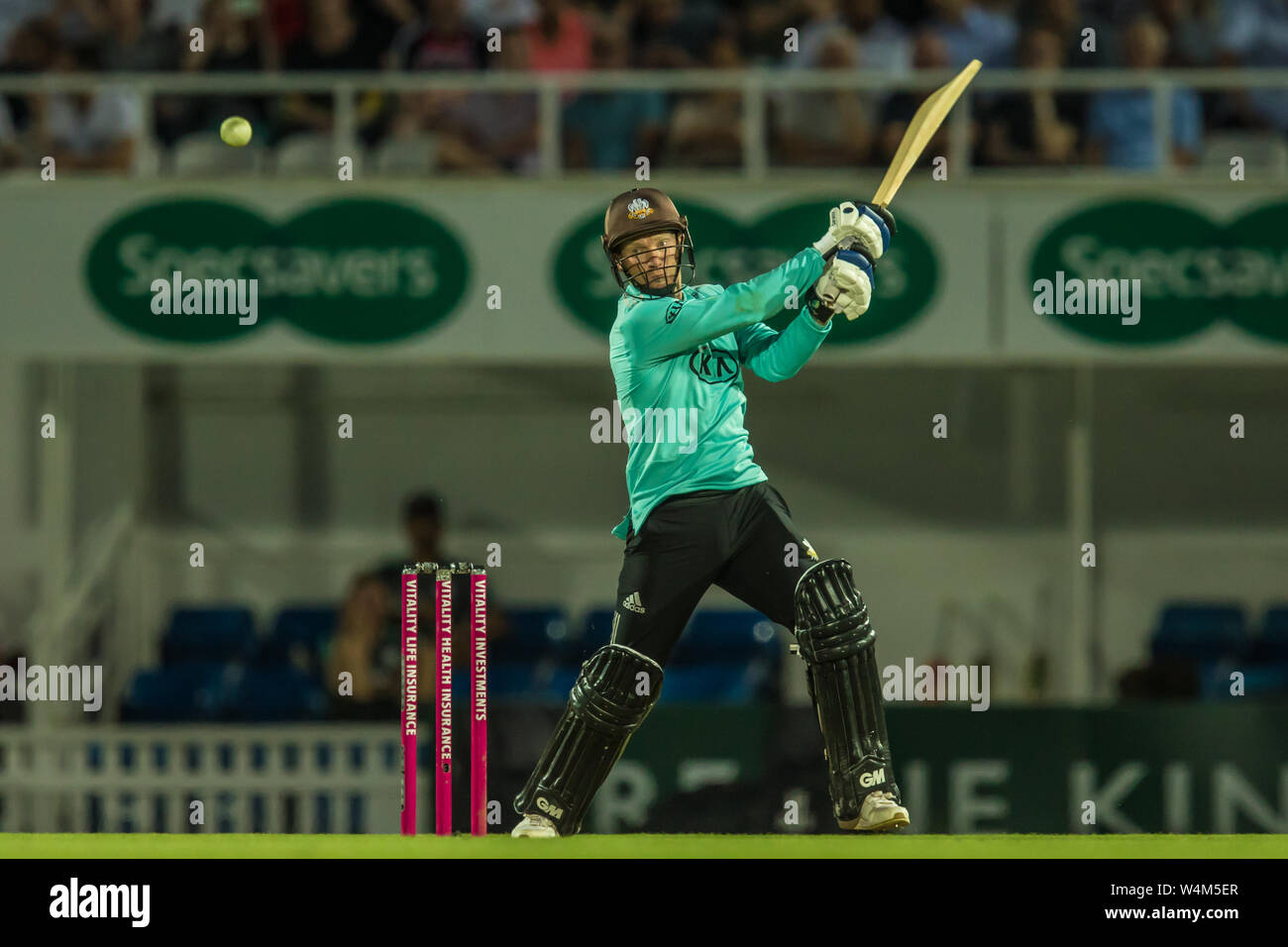 London, UK. 23 July, 2019. Gareth Batty batting for Surrey against Middlesex in the Vitality T20 Blast match at the Kia Oval. David Rowe/Alamy Live News Stock Photo