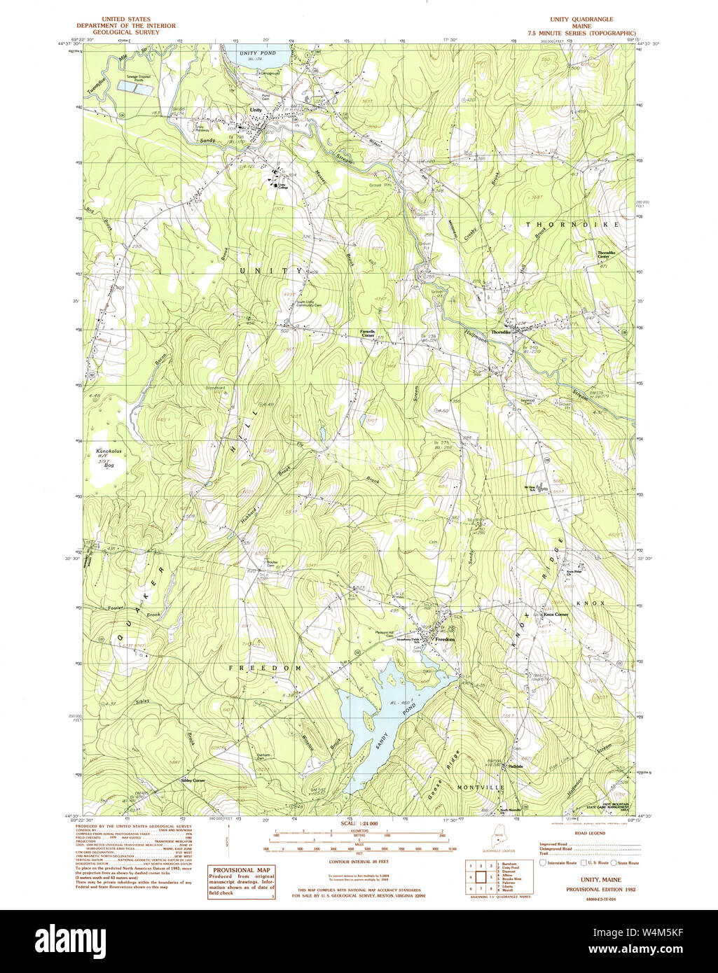 Maine USGS Historical Map Unity 103058 1982 24000 Restoration Stock