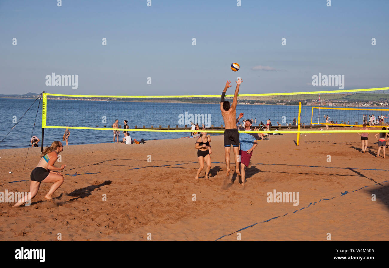 Portobello Beach, evening beach volleyball, Edinburgh, Scotland, UK Stock Photo Alamy