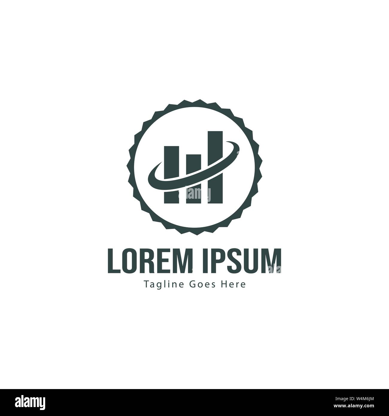 Chart logo template design. Chart logo with modern frame isolated on ...