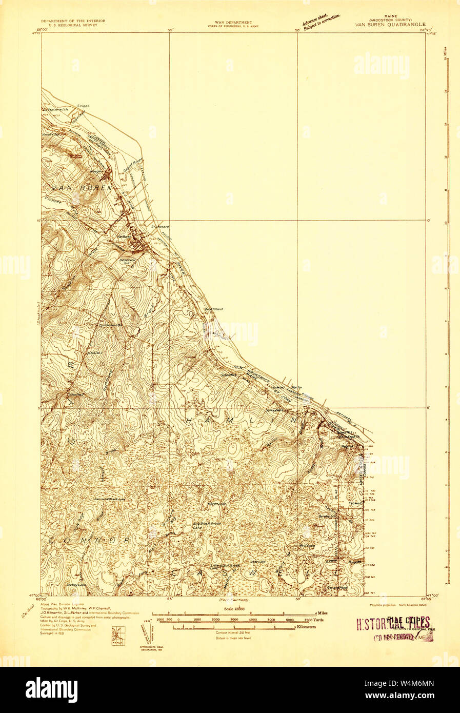 Printable Van Buren Maine Map