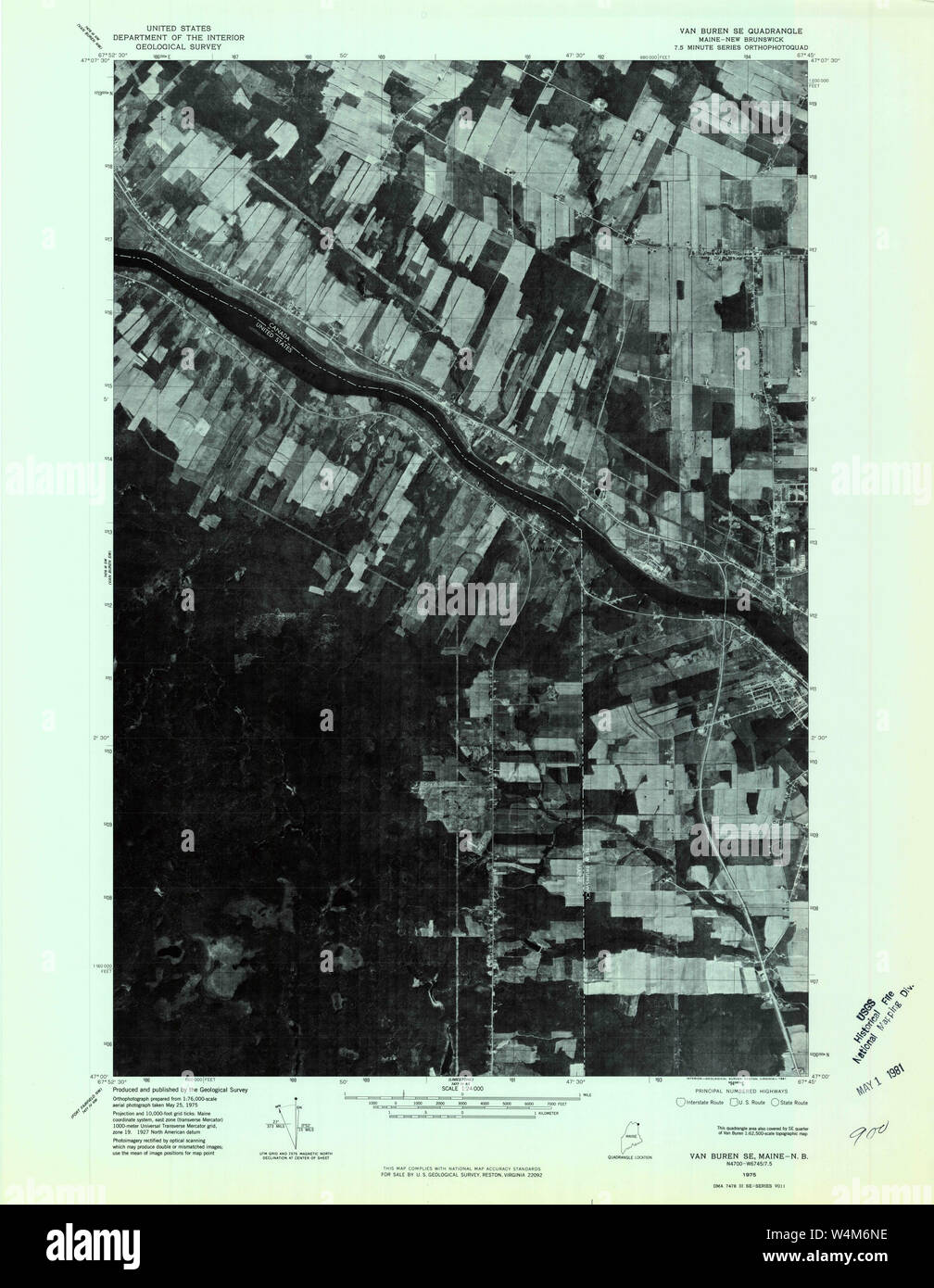 Maine USGS Historical Map Van Buren SE 807253 1975 24000 Restoration