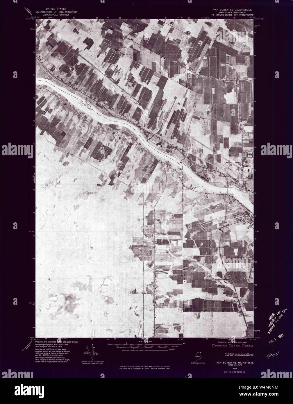 Maine USGS Historical Map Van Buren SE 807253 1975 24000 Inversion