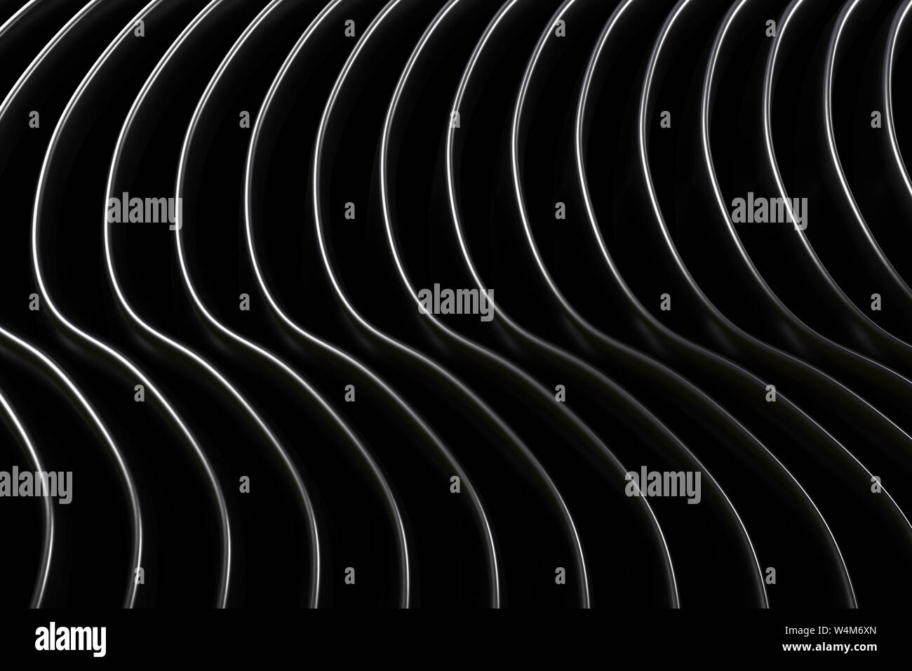 3d rendering of an abstract 3d composition with some black curves Stock ...