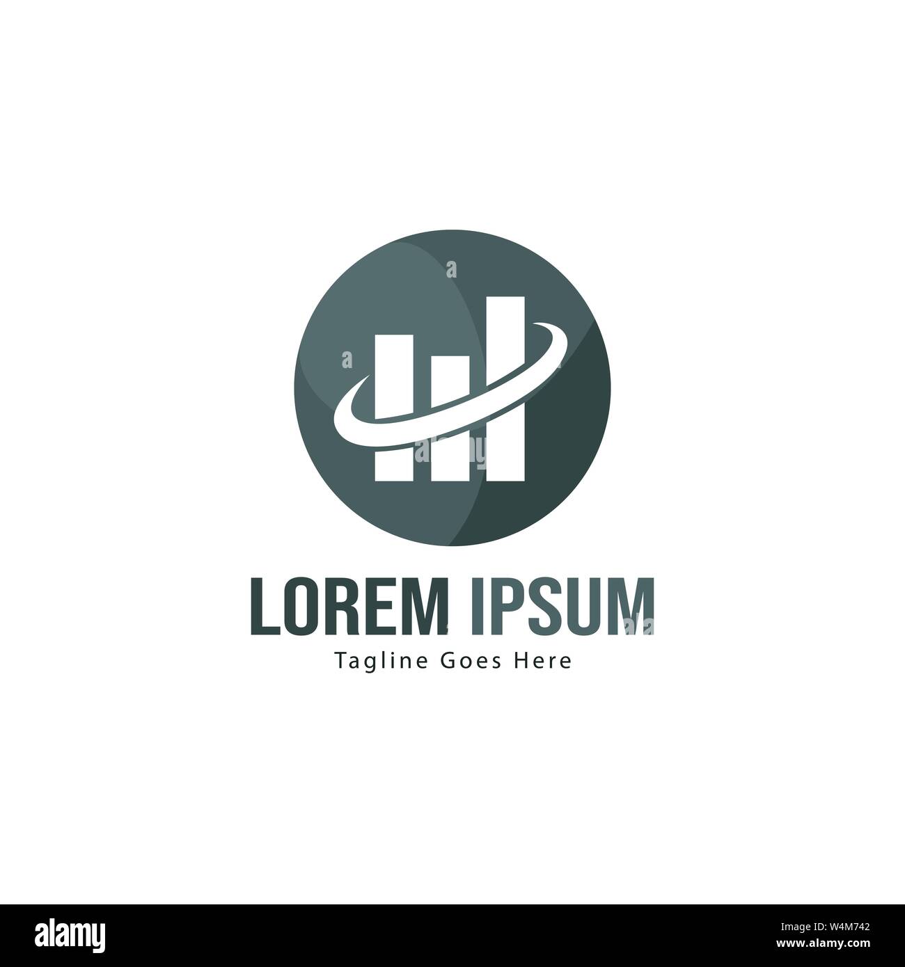 Chart logo template design. Chart logo with modern frame isolated on ...