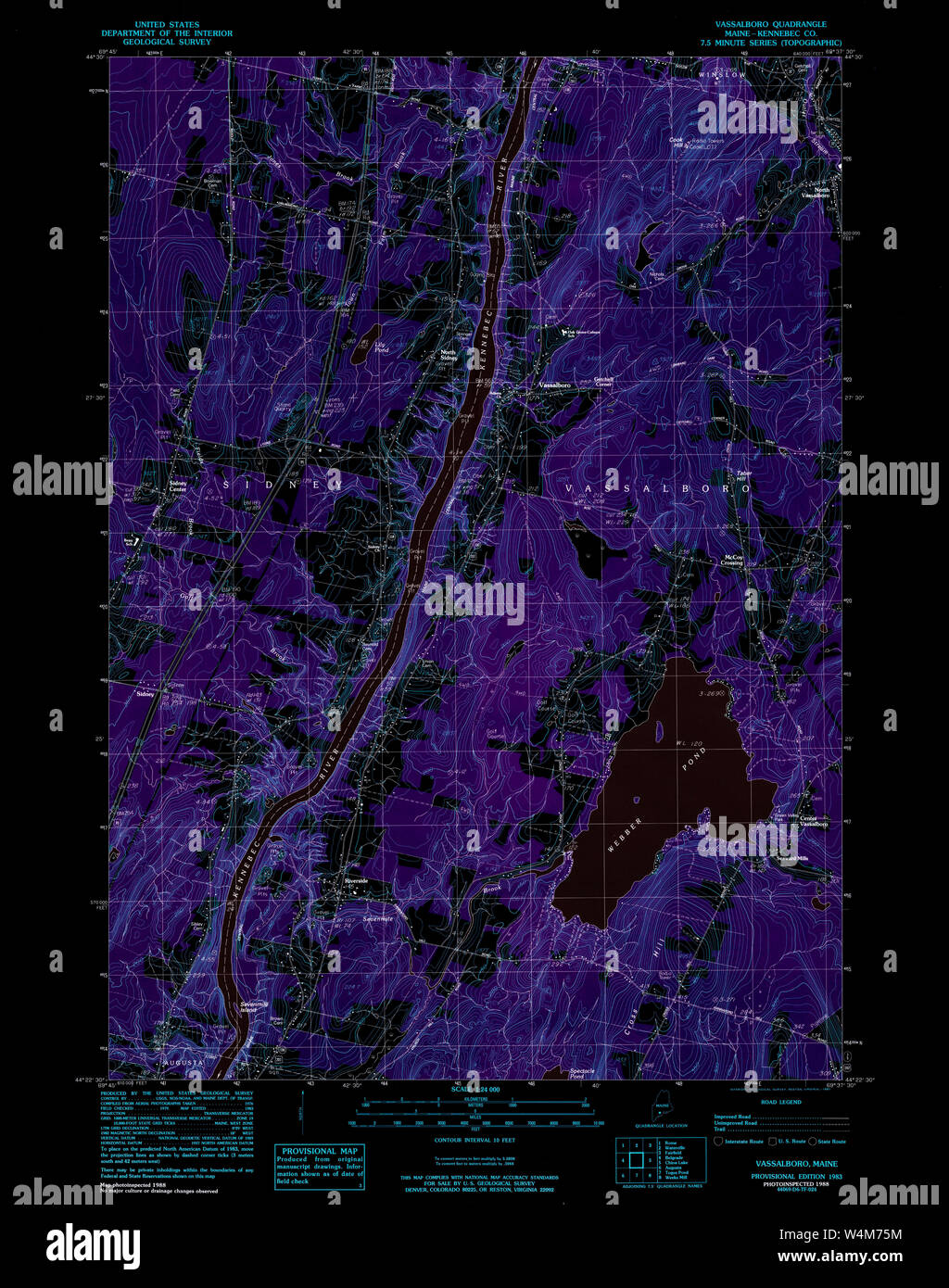 Maine USGS Historical Map Vassalboro 103063 1983 24000 Inversion