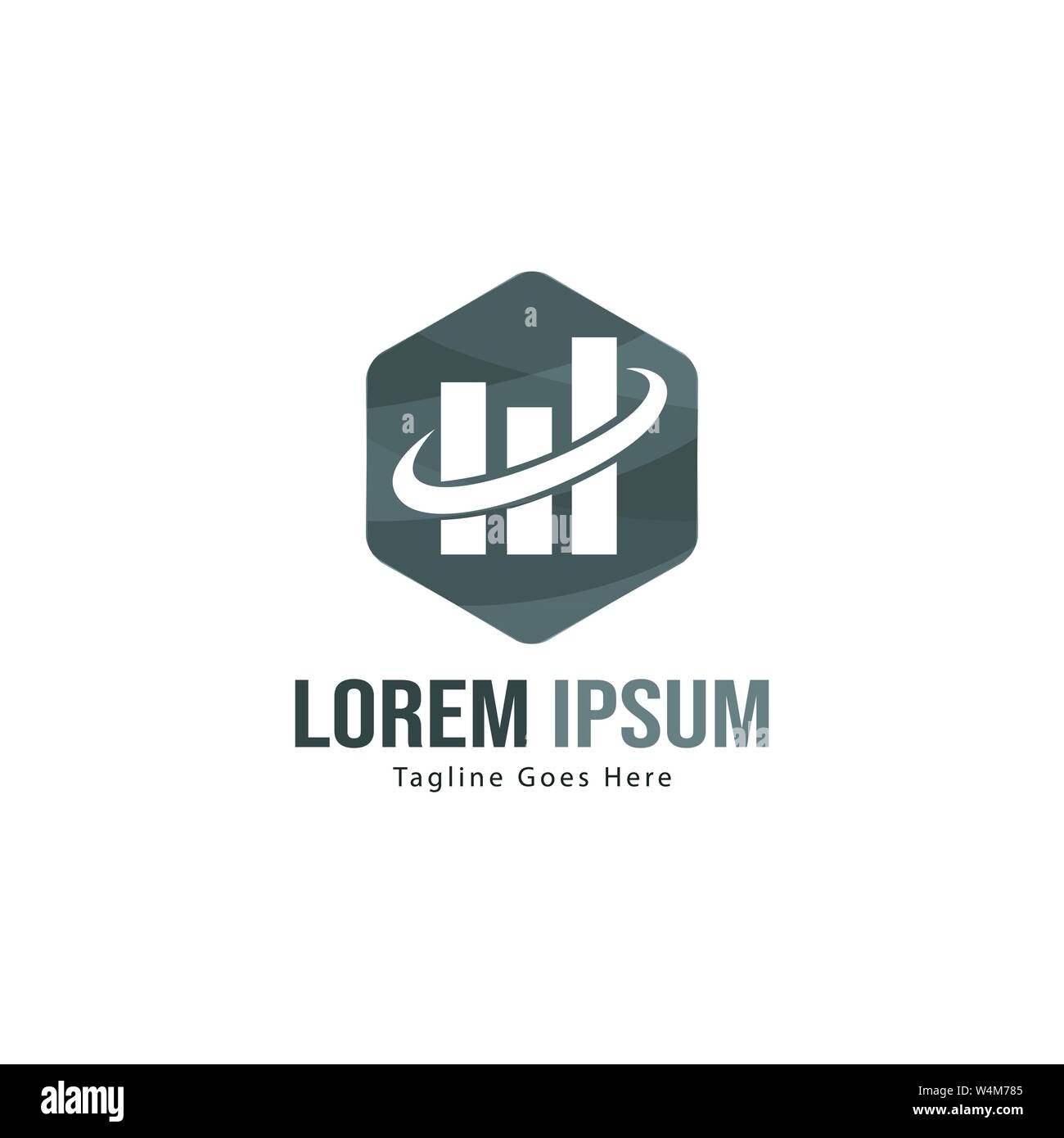 Chart logo template design. Chart logo with modern frame isolated on ...