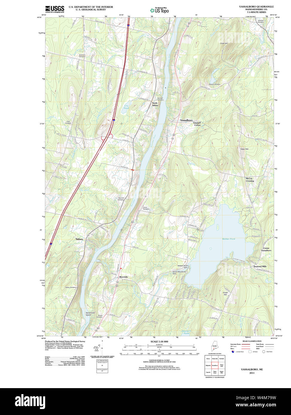 Maine USGS Historical Map Vassalboro 20110906 TM Restoration Stock