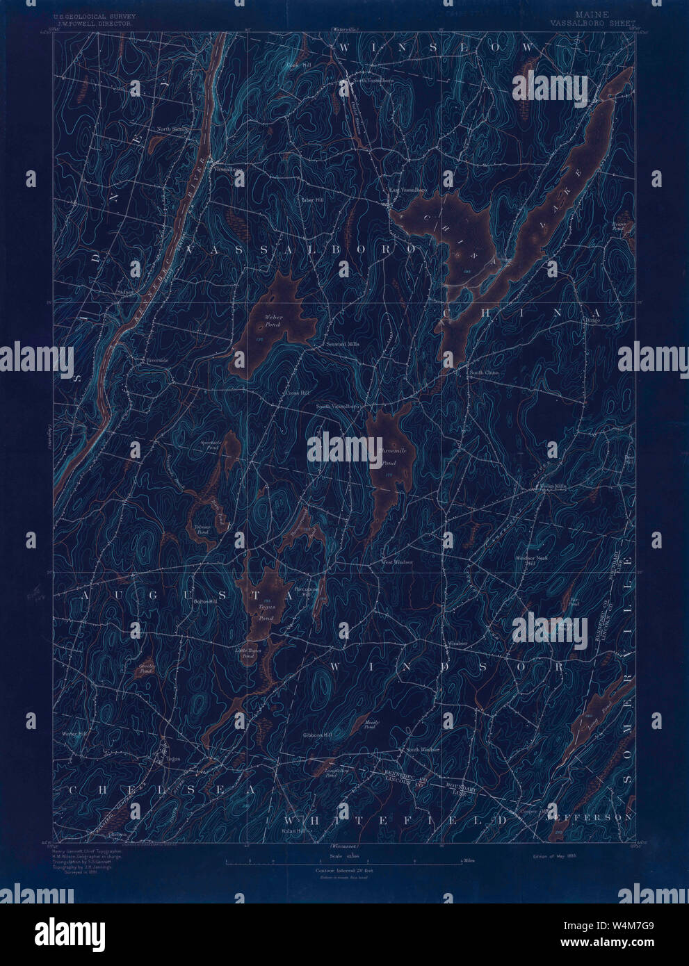 Maine USGS Historical Map Vassalboro 306826 1893 62500 Inversion