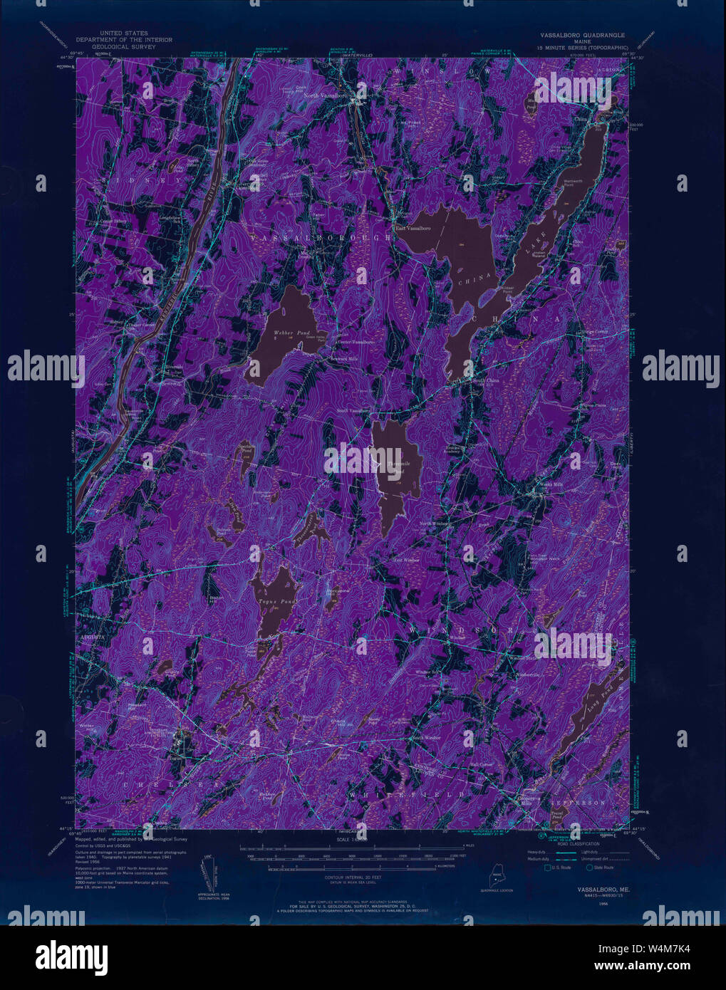 Maine USGS Historical Map Vassalboro 306827 1956 62500 Inversion