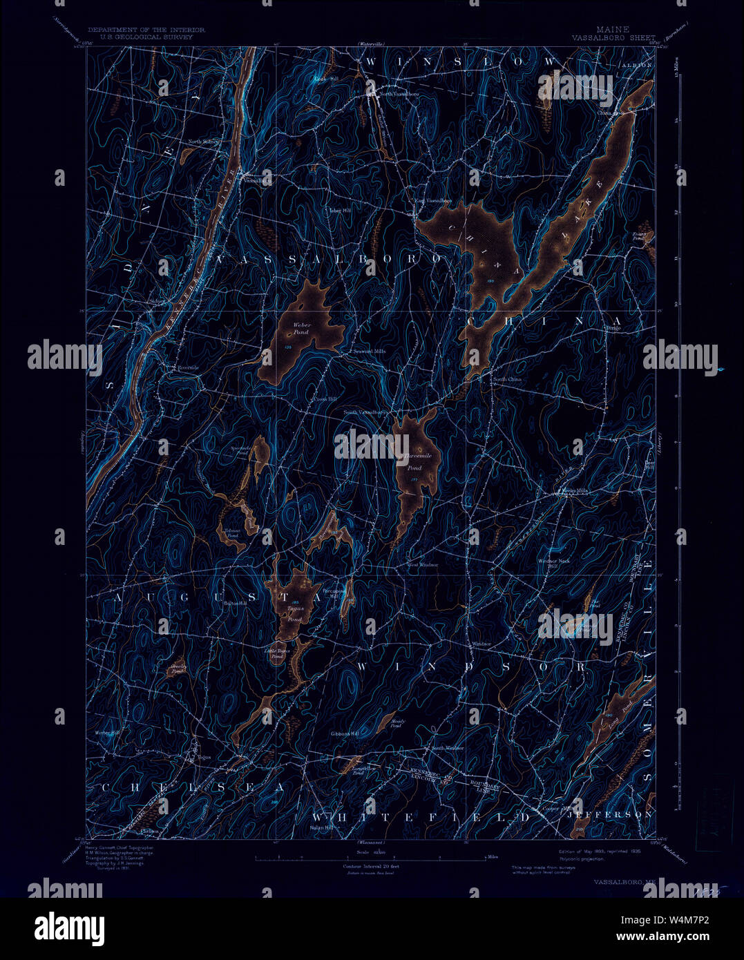 Maine USGS Historical Map Vassalboro 460989 1898 62500 Inversion
