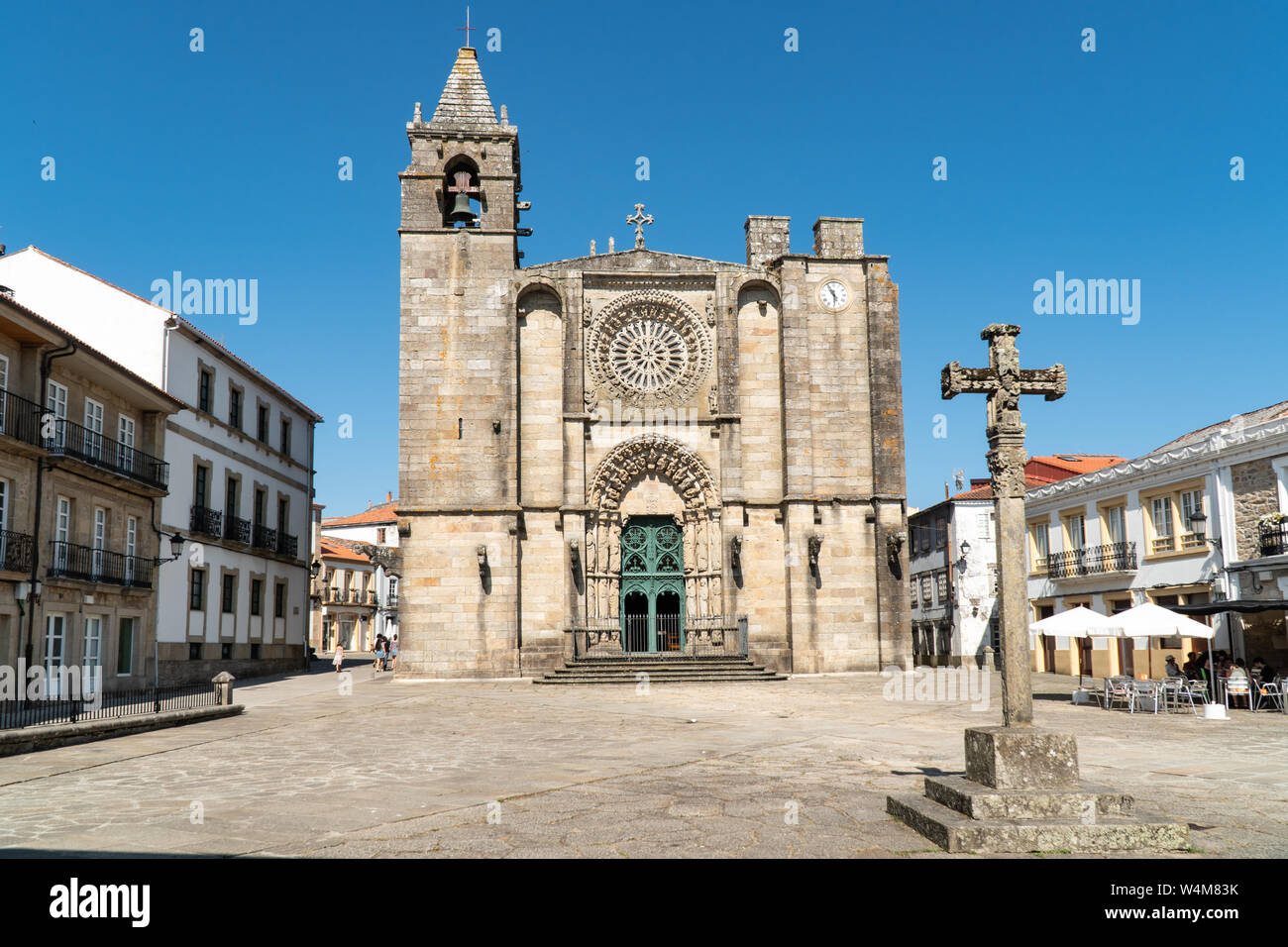 Church of San Martín facade Located in the Plaza del Tapal. In Noya. Galicia, Spain Stock Photo