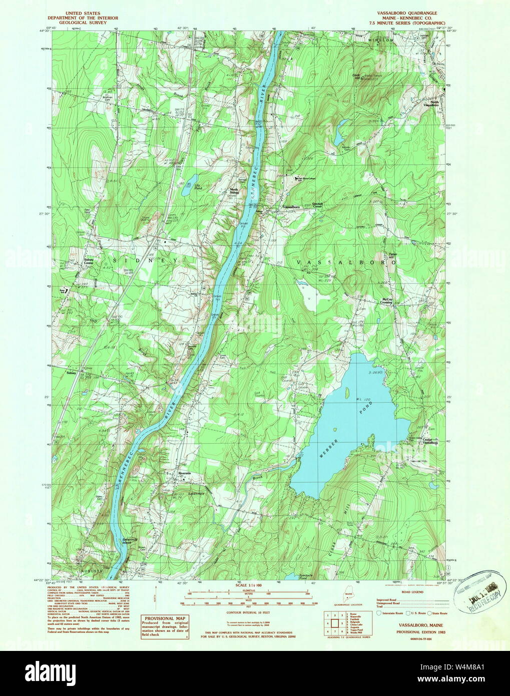 Maine USGS Historical Map Vassalboro 807255 1983 24000 Restoration