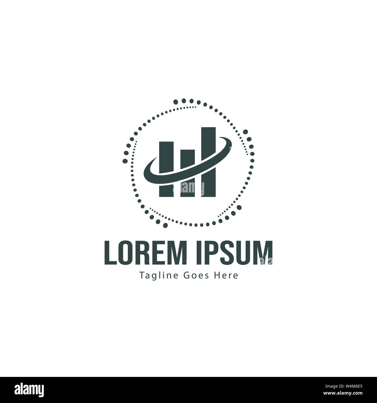 Chart logo template design. Chart logo with modern frame isolated on ...