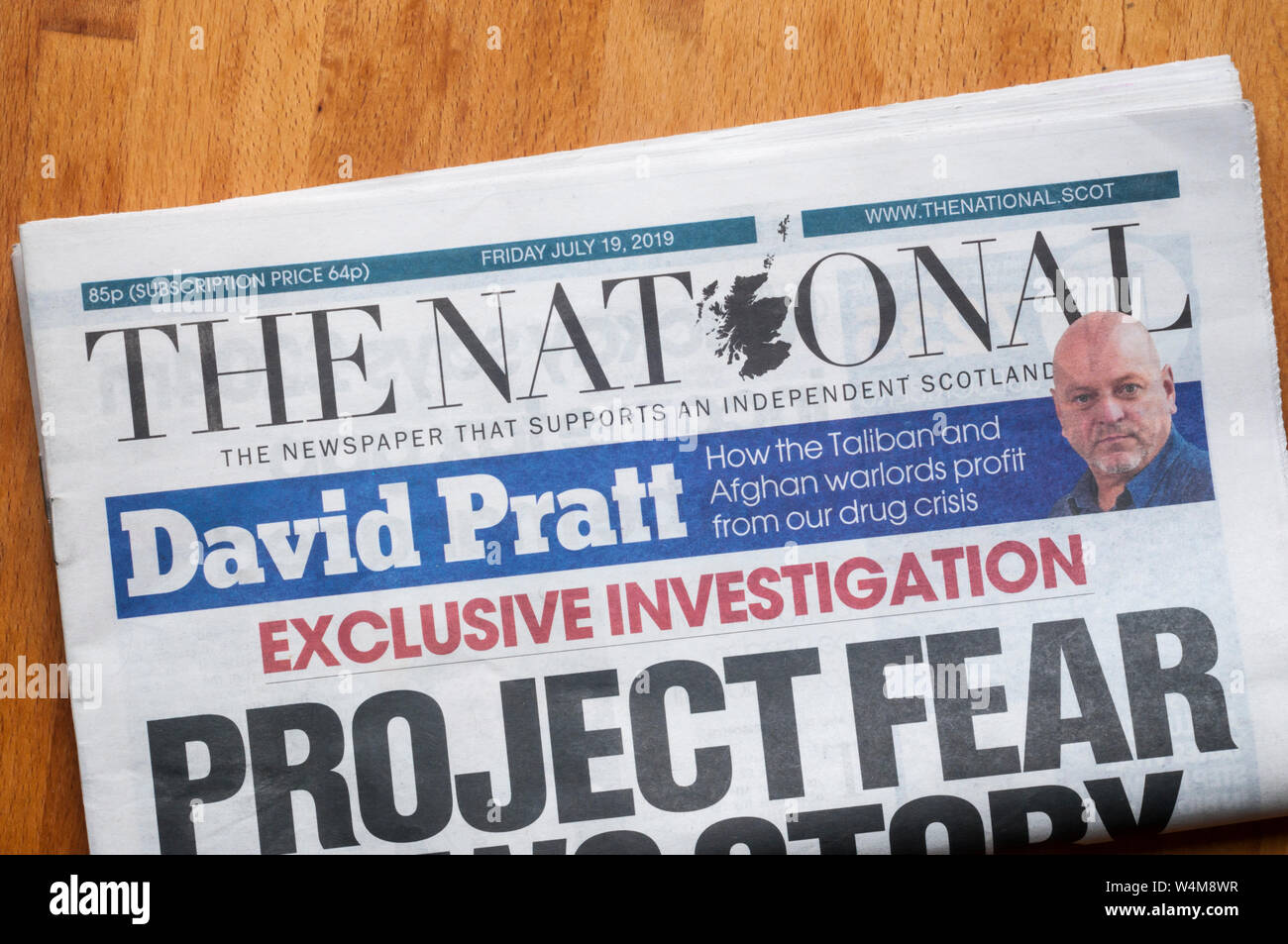 The National describes itself as The Paper That Supports An Independent Scotland. Stock Photo
