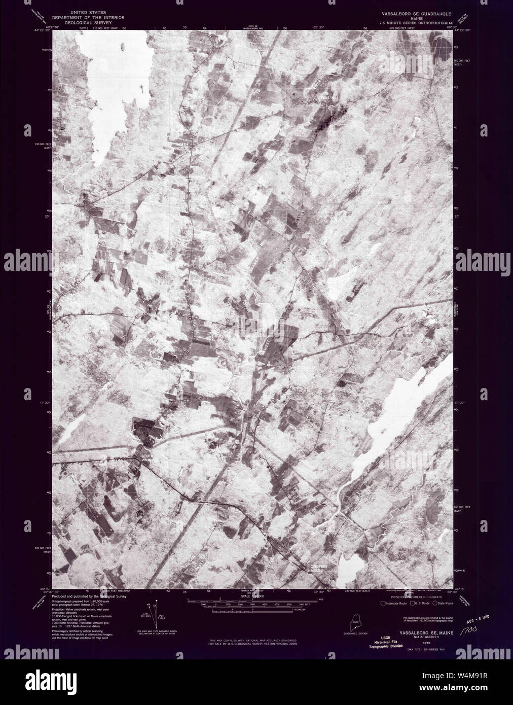 Maine USGS Historical Map Vassalboro SE 807258 1975 24000 Inversion