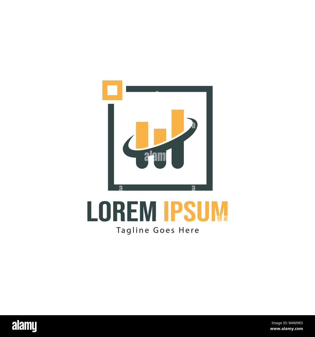 Chart logo template design. Chart logo with modern frame isolated on ...
