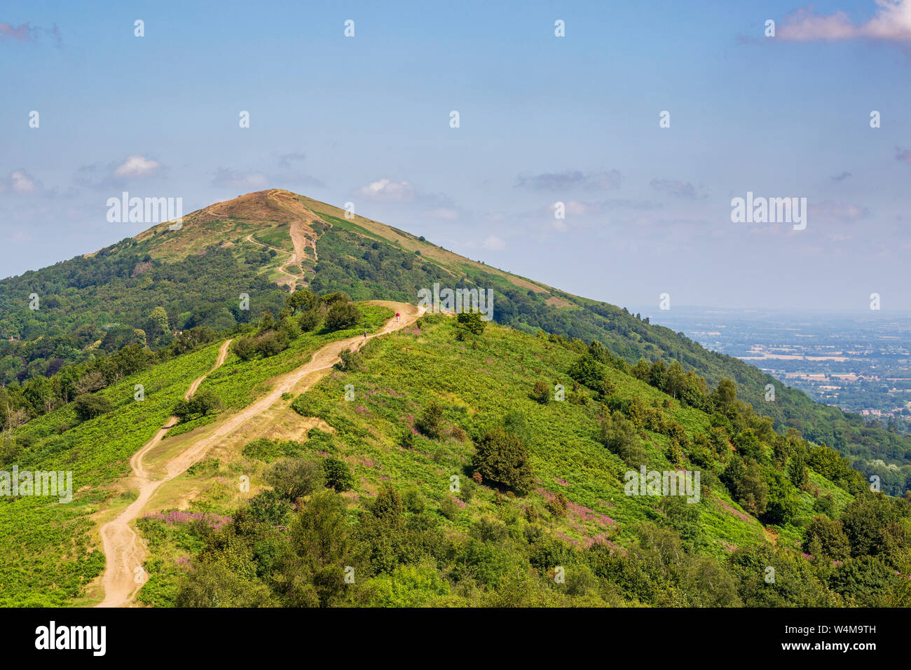Worcestershire Beacon and Perseverance Hill from Jubilee Hill in the Malverns, Worcestershire, England Stock Photo
