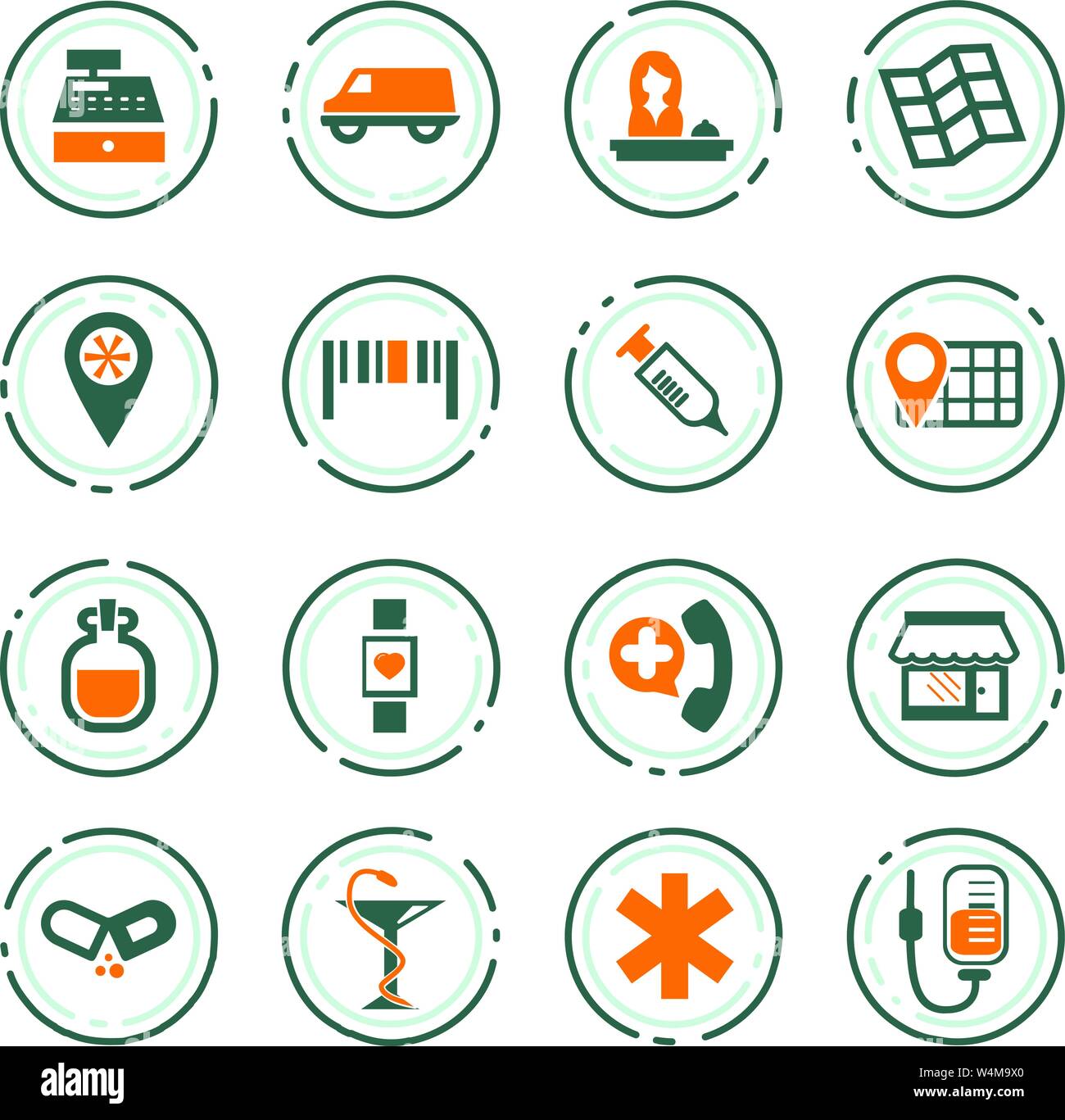 Drug store vector icons for user interface design Stock Vector