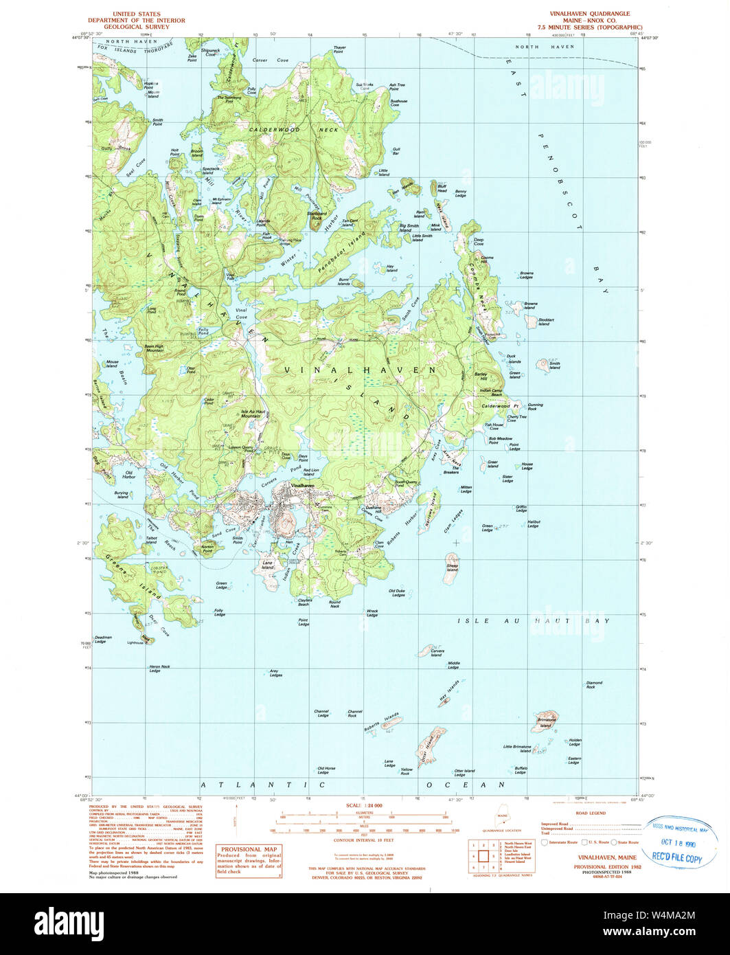 Maine USGS Historical Map Vinalhaven 460998 1982 24000 Restoration