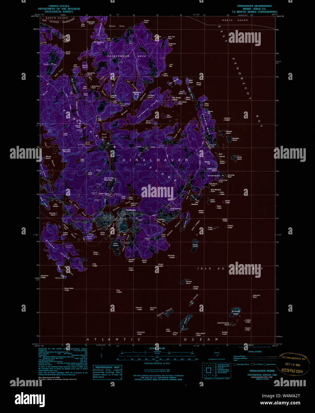 Maine USGS Historical Map Vinalhaven 460998 1982 24000 Inversion