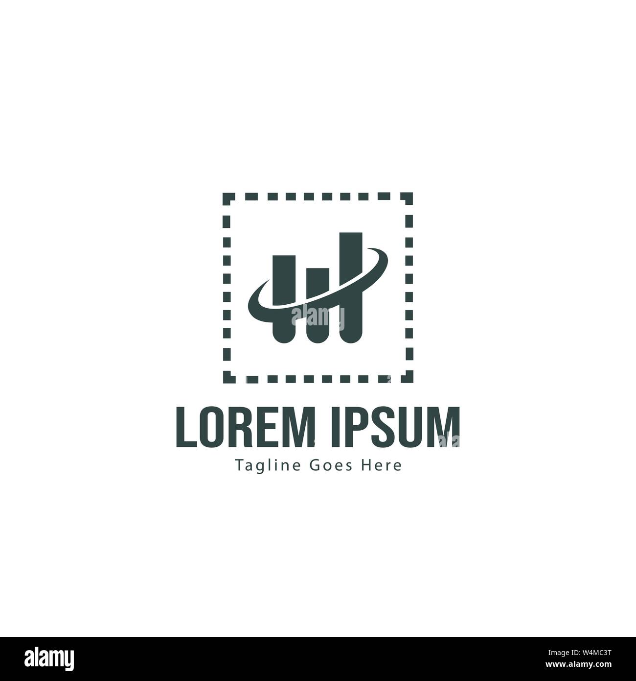 Chart Logo Template Design Chart Logo With Modern Frame Isolated On