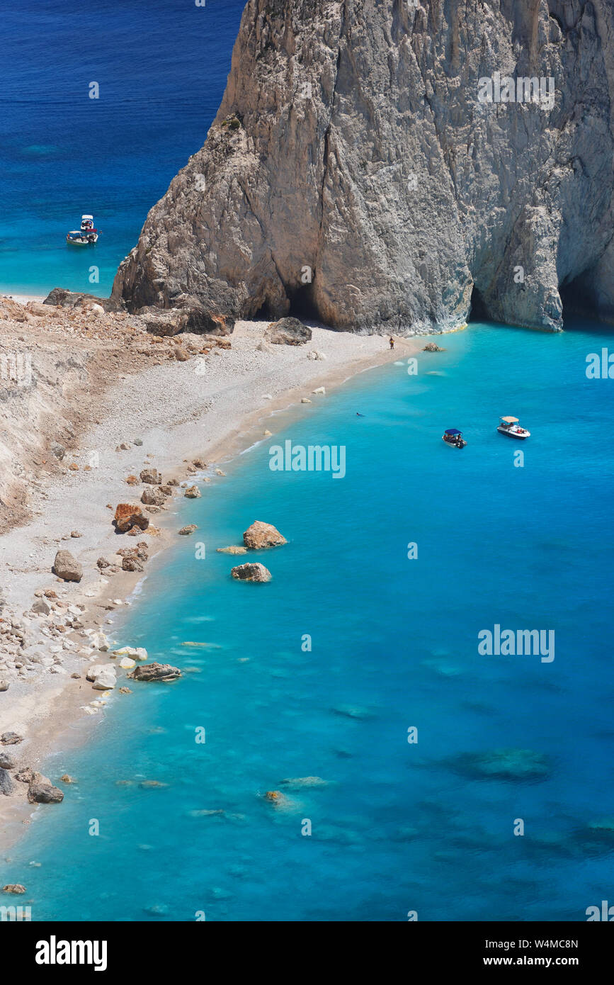 Beautiful lanscape of Ionian Sea from Keri, Zakinthos island, Greece. Vacation concept background Stock Photo