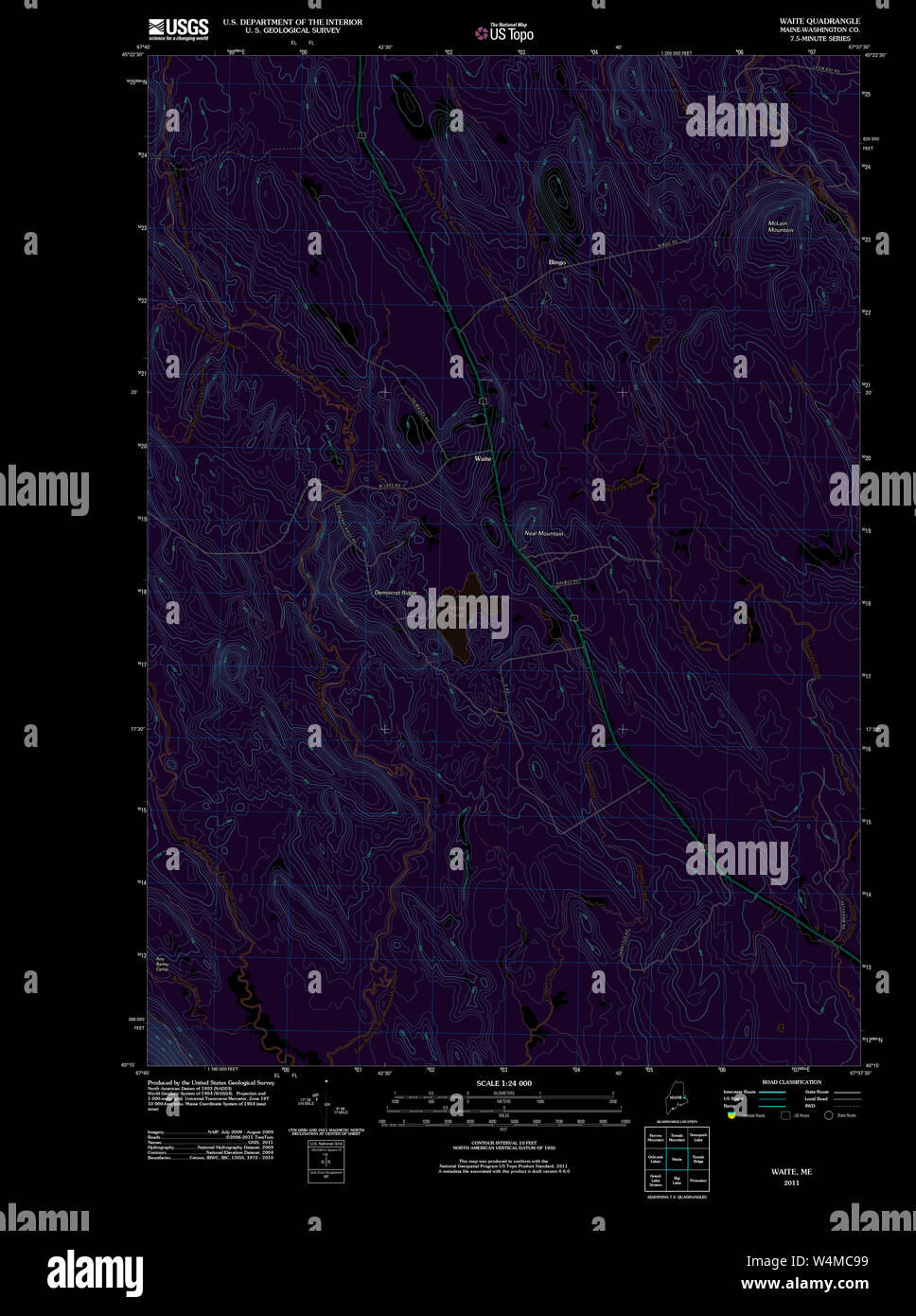 Maine USGS Historical Map Waite 20110829 TM Inversion Restoration Stock