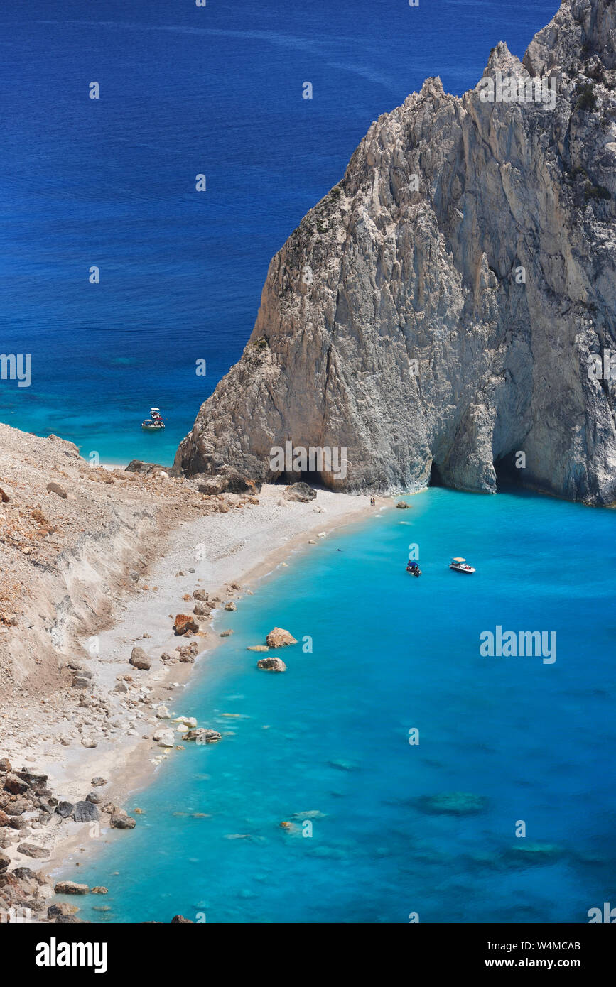 Beautiful lanscape of Ionian Sea from Keri, Zakinthos island, Greece. Vacation concept background Stock Photo
