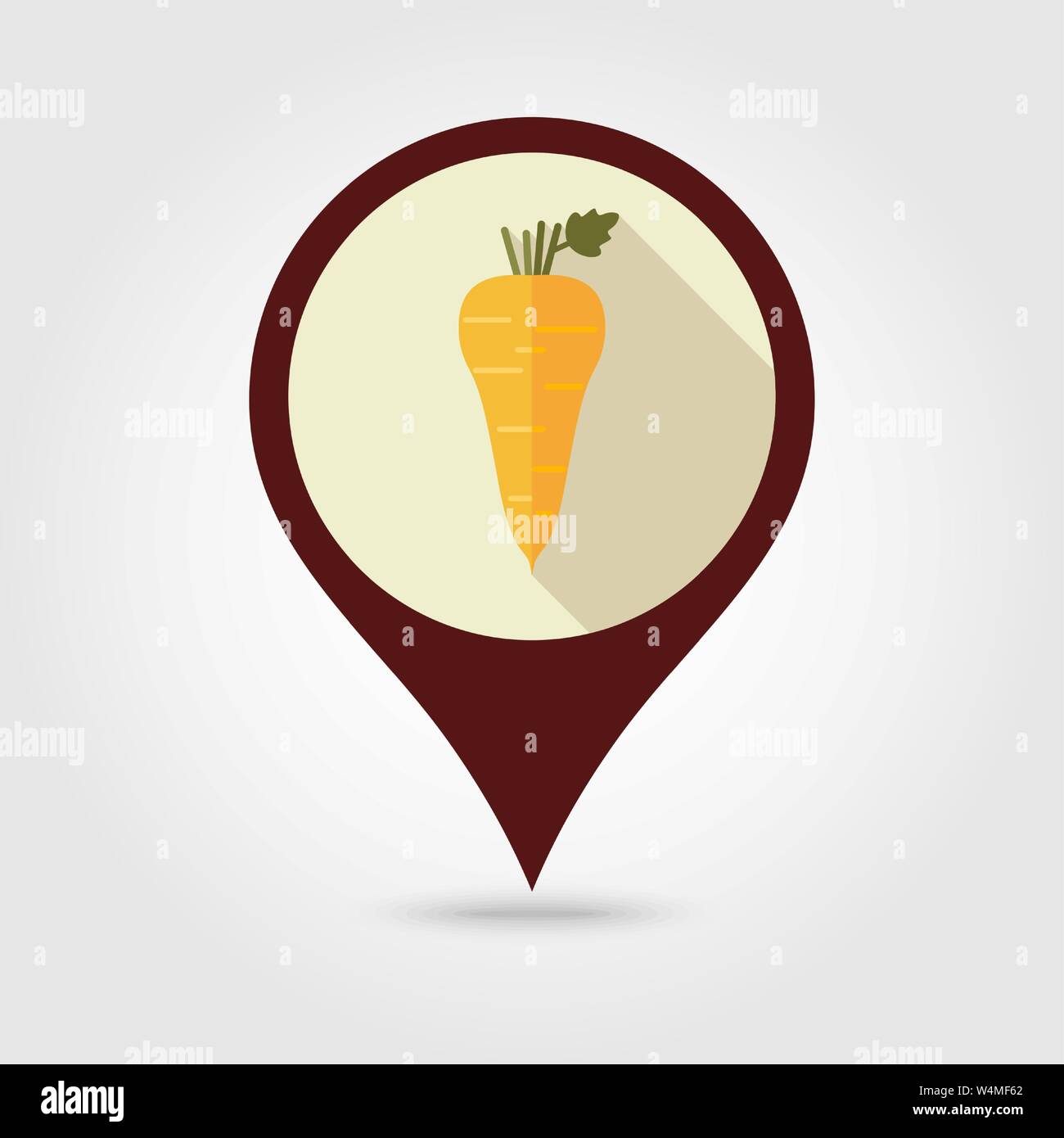 Parsnip root flat vector pin map icon. Map pointer. Map markers ...