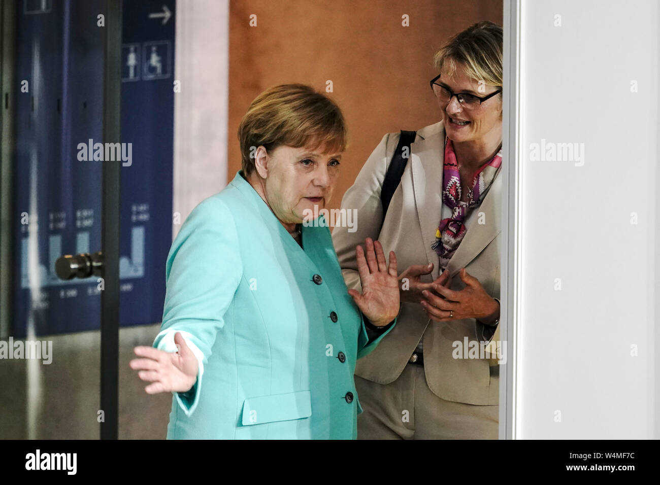 Berlin Germany 24th July 2019 Chancellor Angela Merkel L Cdu