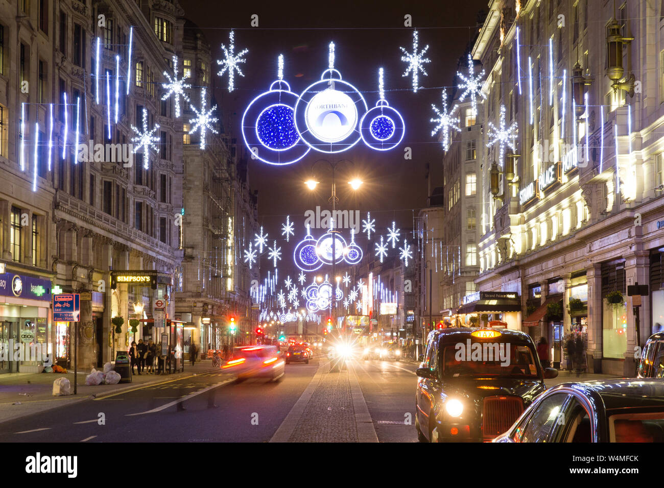 Christmas lights on the Strand Stock Photo Alamy