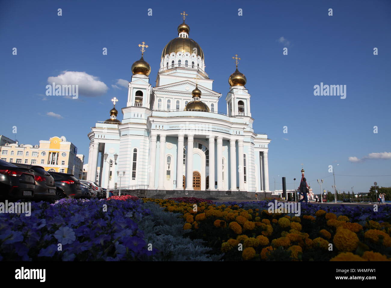 The cathedral of St. Warrior Theodor Ushakov in Saransk, Mordovia, Russia Stock Photo