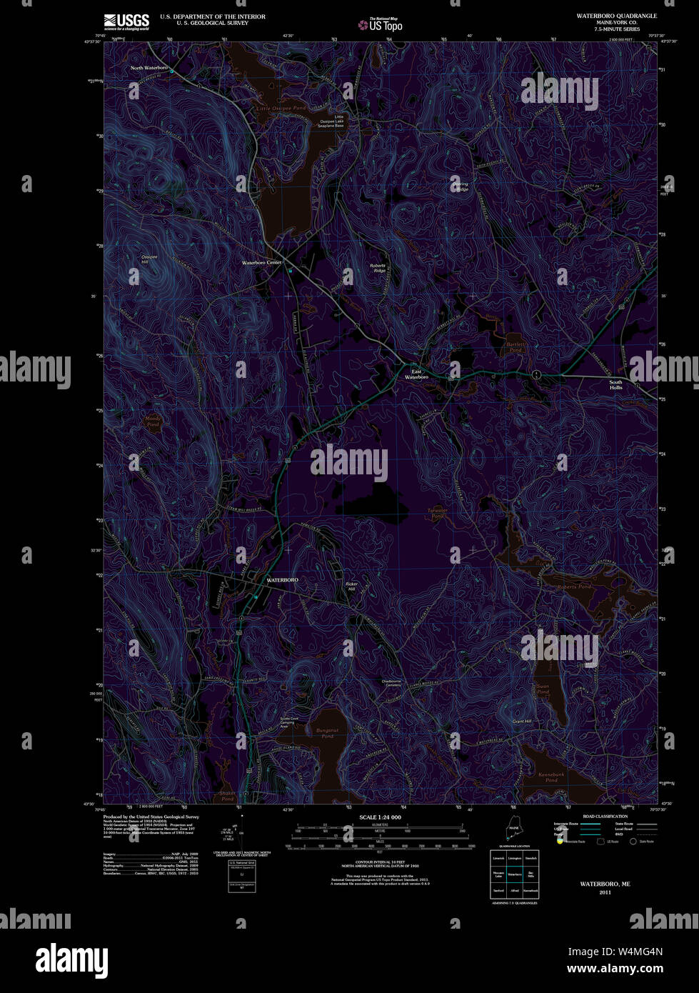 Maine USGS Historical Map Waterboro 20110825 TM Inversion Restoration