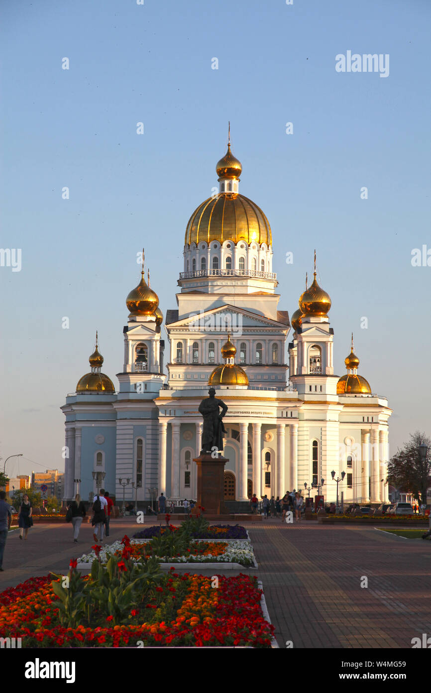 The cathedral of St. Warrior Theodor Ushakov in Saransk, Mordovia, Russia Stock Photo