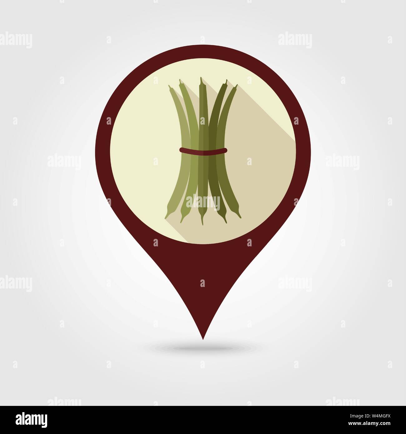 Green bean flat vector pin map icon. Map pointer. Map markers ...