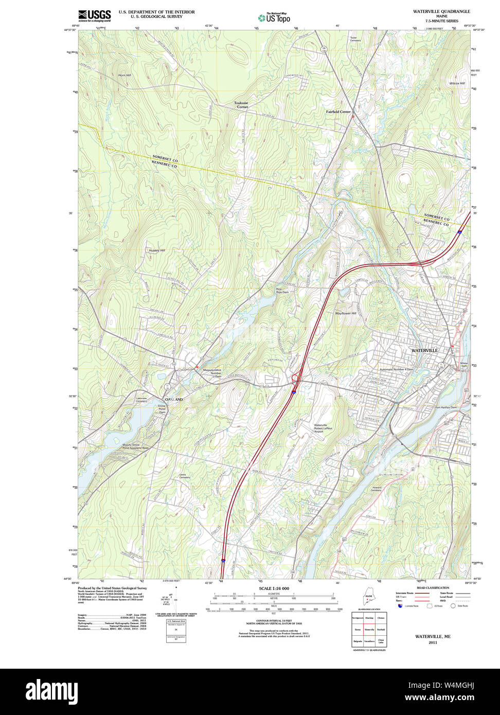 Map of waterville hires stock photography and images Alamy