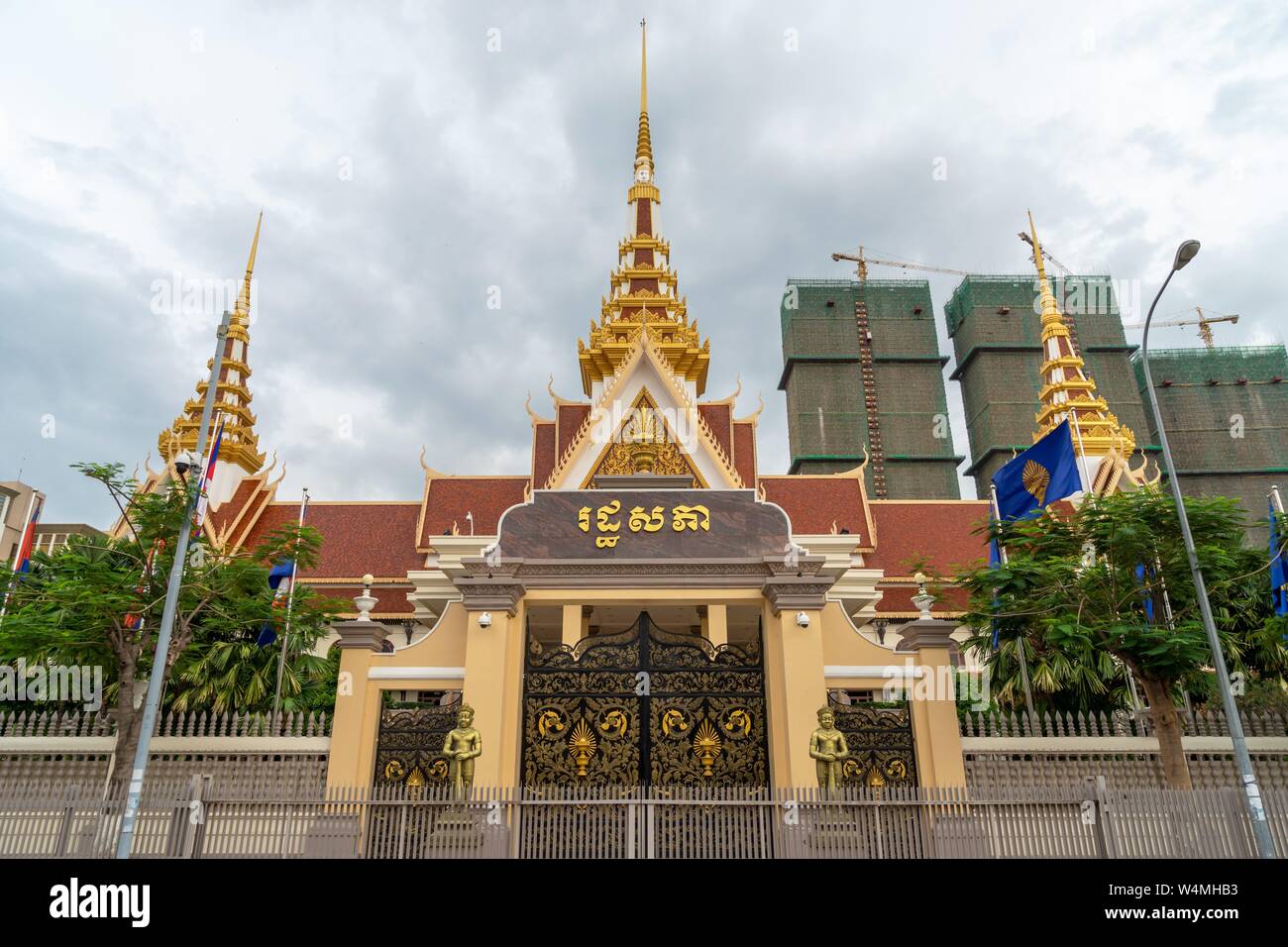 Cambodia: Front side of the National Assembly of Cambodia in Phnom Penh.Photo from May 7th, 2019. | usage worldwide Stock Photo
