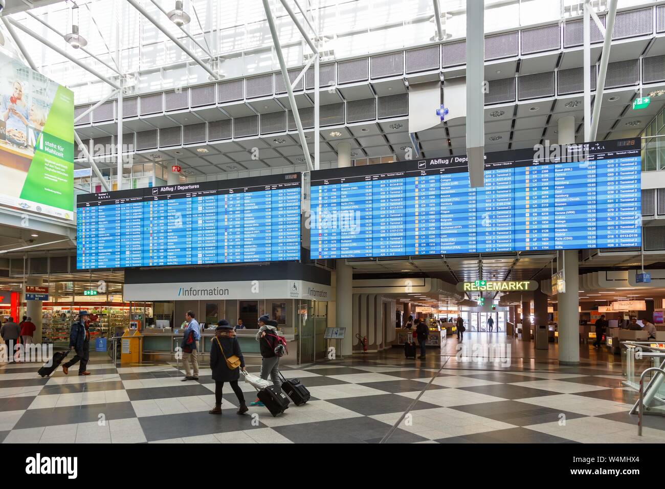 Munich, Germany – February 14, 2019: Terminal of Munich airport (MUC ...